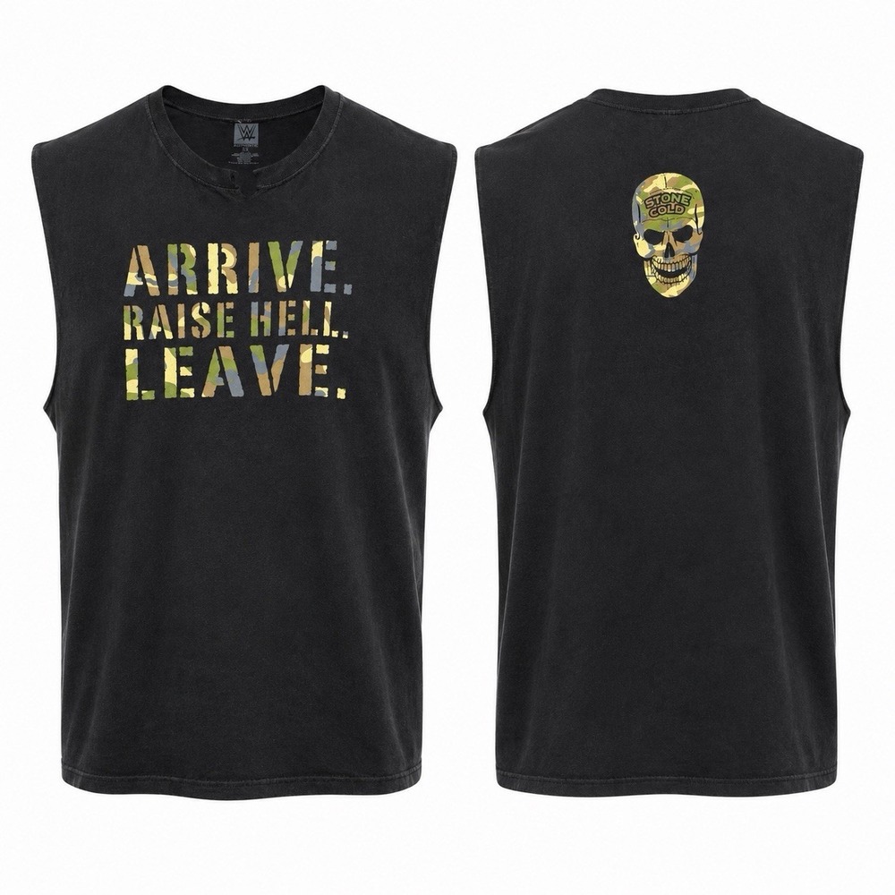 WWE Stone Cold Steve Austin Tank Top 3XL Camo Skull Wrestling Graphic Black
